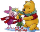 Pooh and Piglet Christmas Glitter with Name