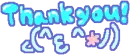 thnakyou glitter blue
