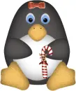 Christmas Penguin with Candy Cane