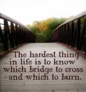 which bridge to cross and which to burn