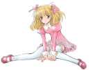 girl with a pink dress