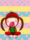 cute kawaii strawberry girl