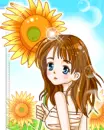 cute kawaii sunflower girl