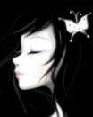 cute kawaii serene girl with a butterfly on her hair