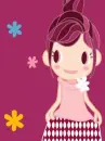 cute kawaii girl with a shiny hair