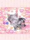 cute kawaii heart cat