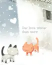cute kawaii winter cats in love