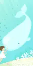 cute kawaii whale & lil girl