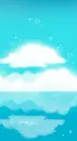 cute kawaii blue sky & clouds
