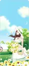 cute kawaii flower girl