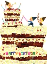 cute kawaii happy birthday big cake
