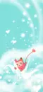 cute kawaii pinkie thing fly on an origami
