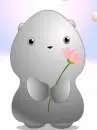 cute kawaii white thingi with a flower