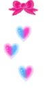 cute kawaii ribbon & hearts