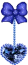 cute kawaii blue ribbon and blue diamond