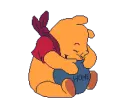 Disney - Pooh Bear Rolling Back Eating Honey