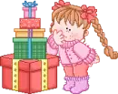 girl and presents