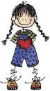 little girl and heart