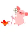 cute kawaii telephone pig