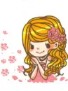 cute kawaii girl dressed in pink
