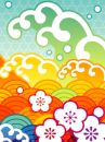 colourful flowers & waves