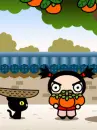 cute kawaii garu with kaki fruits
