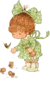 baby girl with green bow