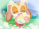 Cream holding flowers