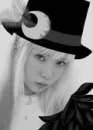 cute kawaii kana moon black & white pic