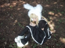 cute kawaii kana moon with a bunny hat