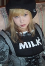 cute kawaii kana moon sitting