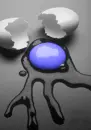 gray and blue egg