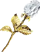 White Diamond flower with gold stem