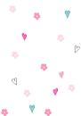 falling hearts and flowers