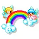 rainbow and angels