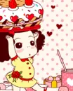 cute kawaii ddung doll with a big cake