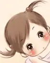 cute kawaii lil girl with red cheeks