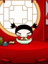 cute kawaii garu eating spicy food