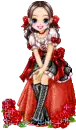 red and black doll