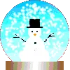 snowman in snow globe