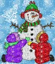 Kids with snowman