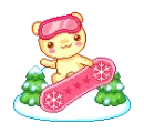bear on a snowboard