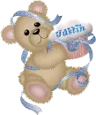 Bear with Cupcake and Name with Glitter