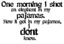 Shot elephant in pajamas...