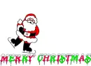 Santa skating on Merry Christmas with snow on it