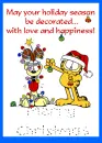 Garfield decorating Odie