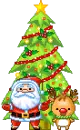 santa dancing with reindeer