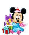 minnie with a christmas gift