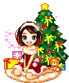 beside the christmas tree