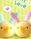 piyodamari cute kawaii fluffy lil chicks with bunny ears